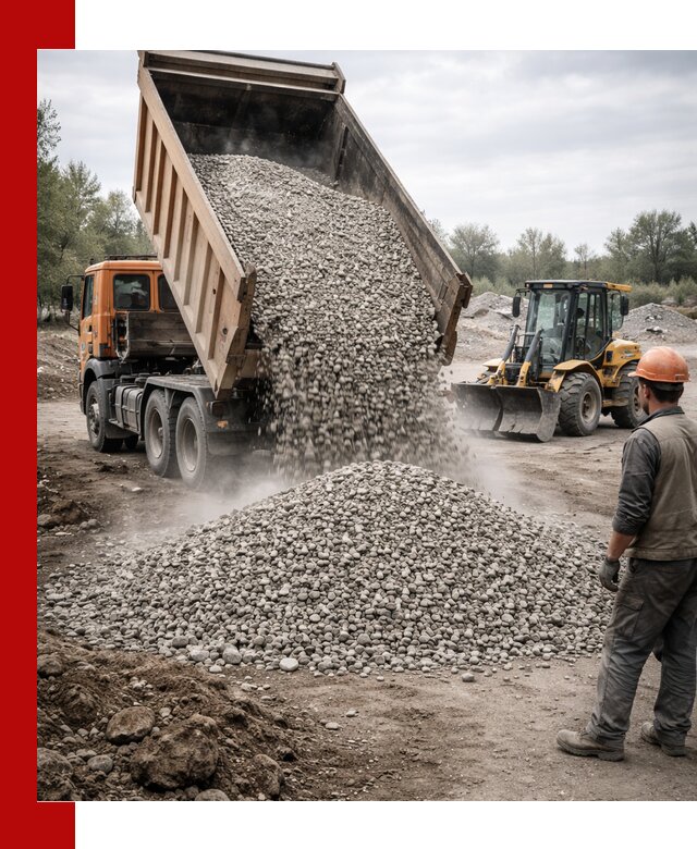 Доставка щебня в Саянске крупными и мелкими фракциями