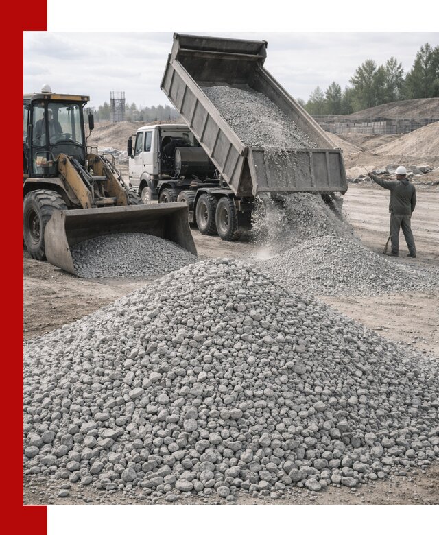 Доставка известнякового щебня фр. 5–20 в Саянске
