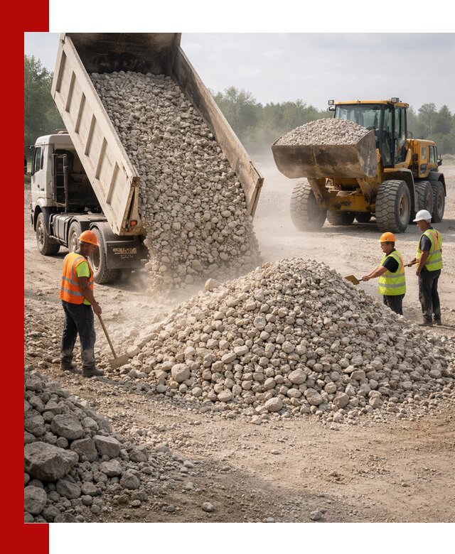 Доставка известнякового щебня фр. 40-70 в Саянске