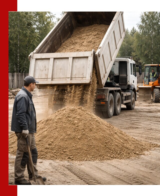 Доставка и продажа песка с разгрузкой в Саянске