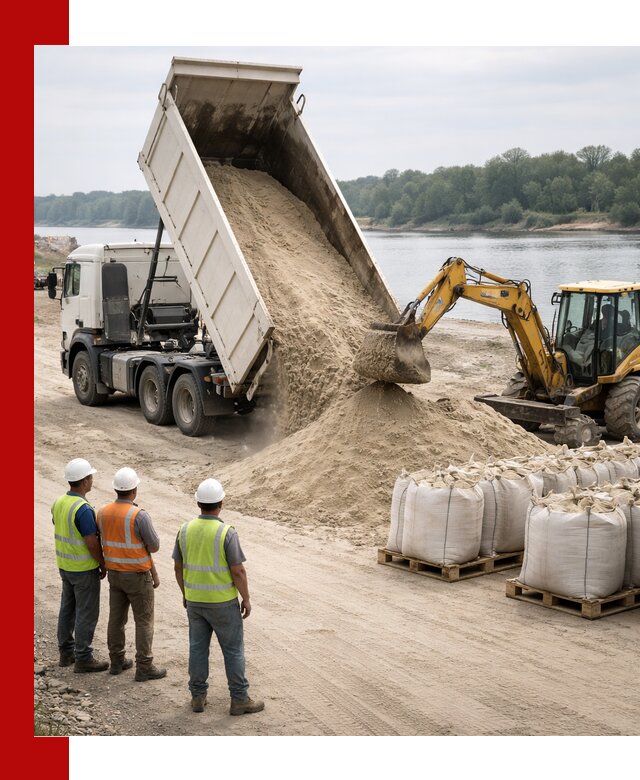 Доставка речного песка в Саянске самосвалами и погрузкой