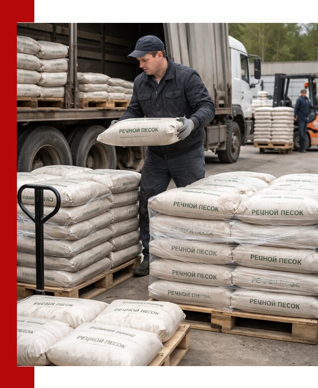 Речной песок в мешках с доставкой в Саянске