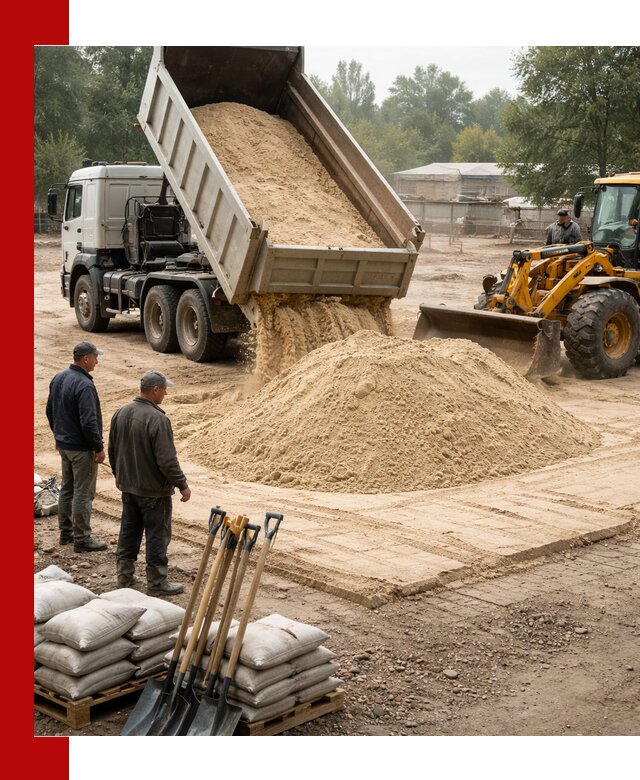 Доставка мытого песка в Саянске с самосвалами по выгодной цене