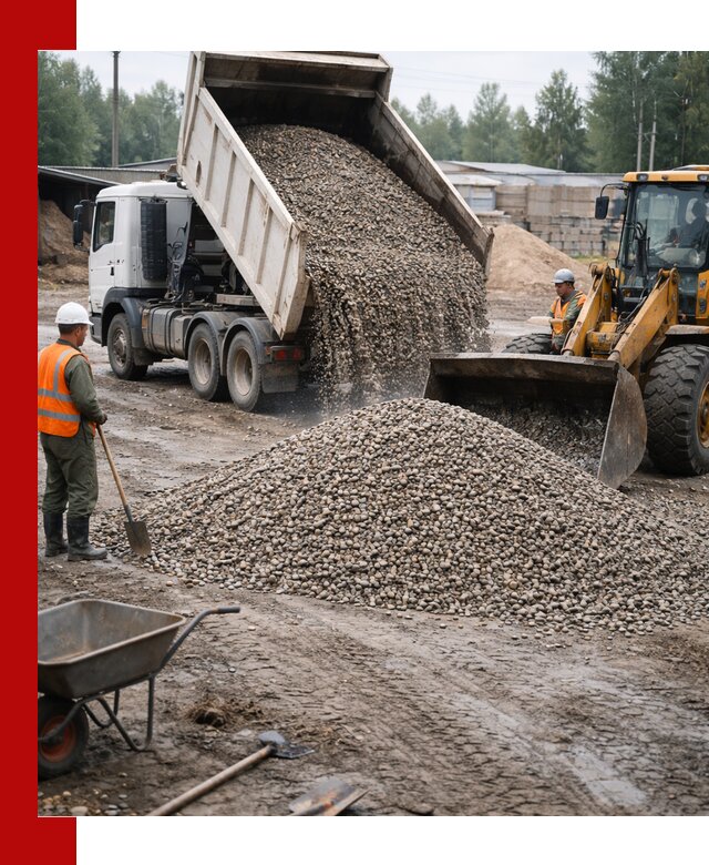 Мытый гравий с доставкой в Саянске от карьера до участка