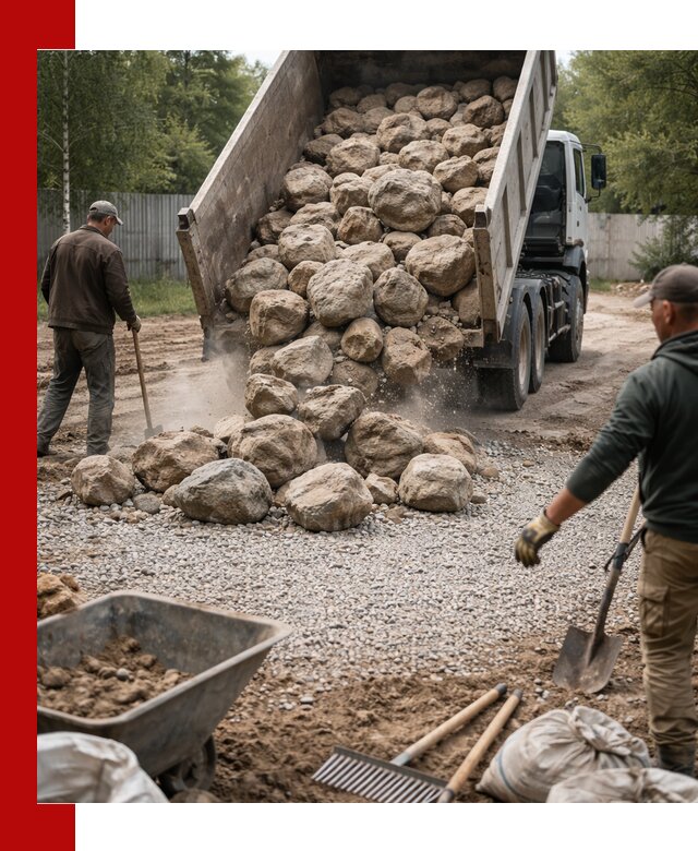Доставка и укладка булыжника в Саянске