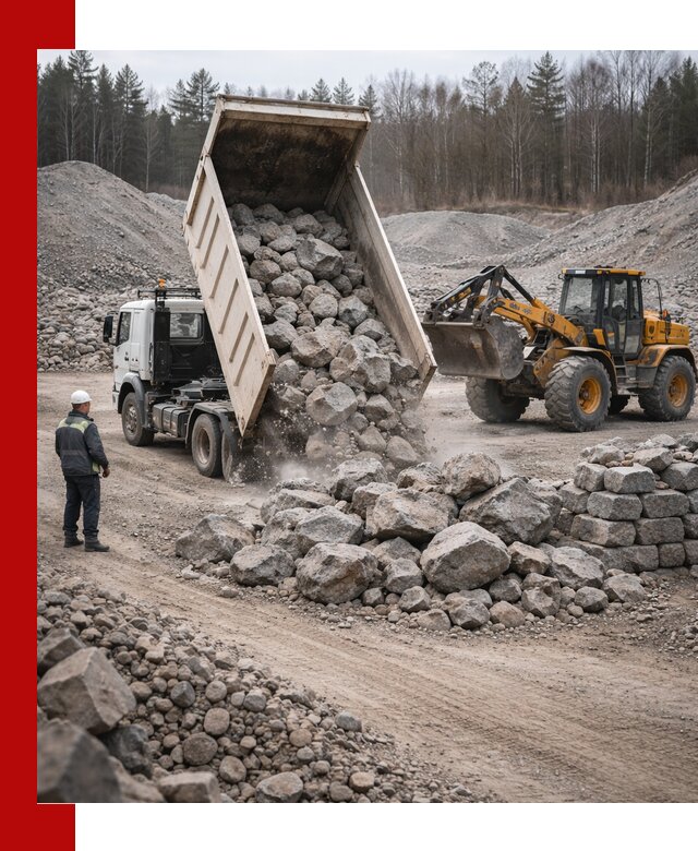 Доставка и продажа бутового гранитного камня в Саянске