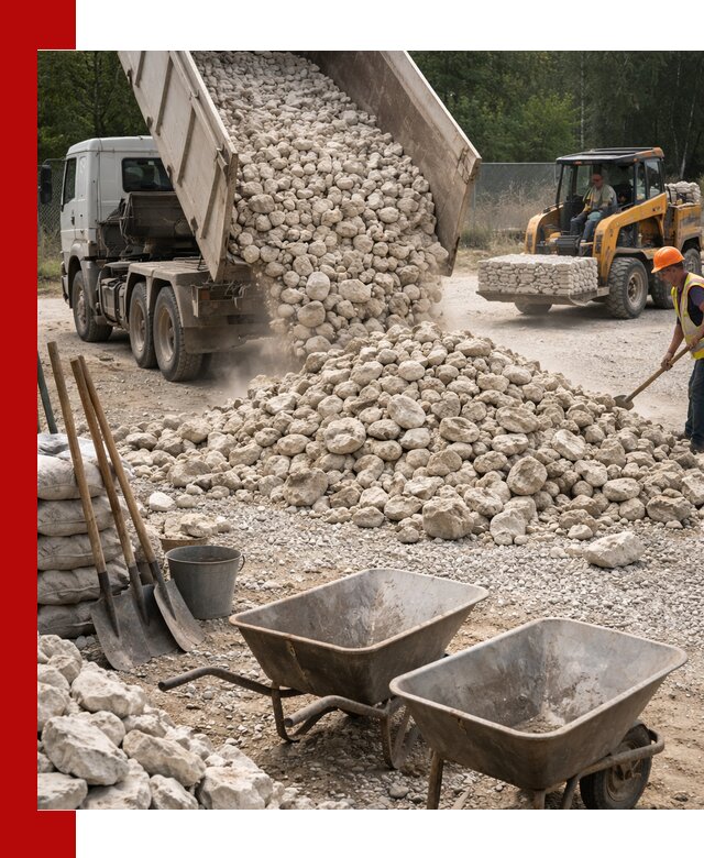 Доставка и продажа бутового известнякового камня в Саянске