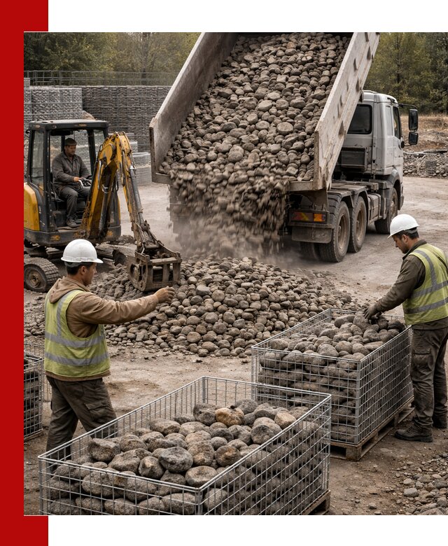 Камень для габионов фракция 100–201 в Саянске