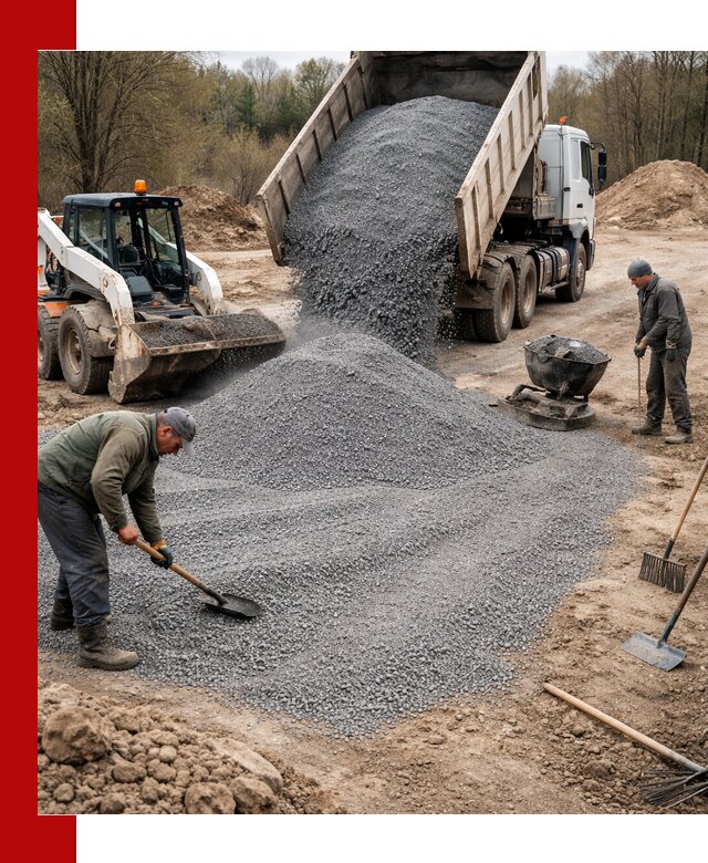 Отсев для подсыпки в Саянске — доставка и подсыпка на участок