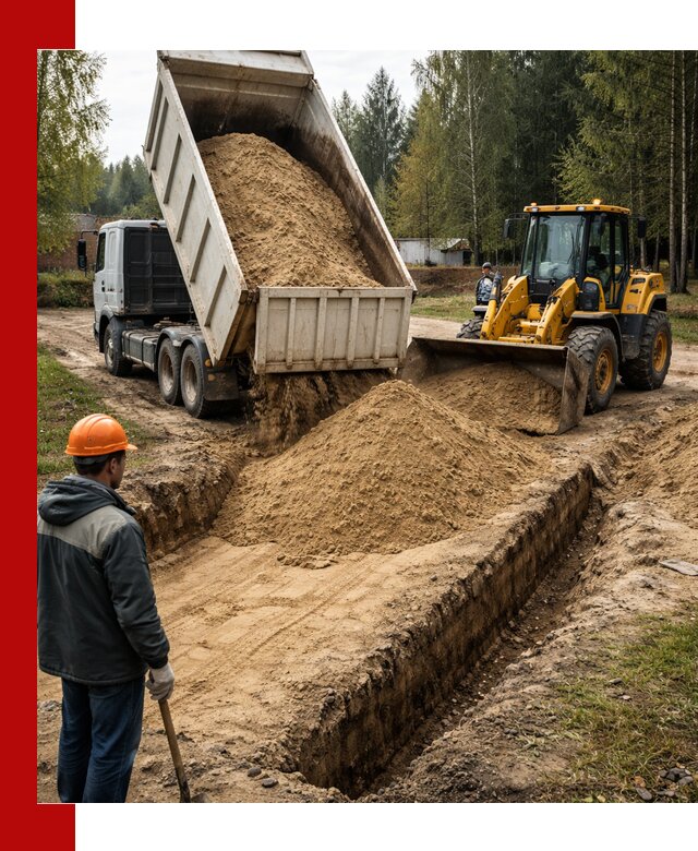 Доставка песчаного грунта в Саянске для строительных работ