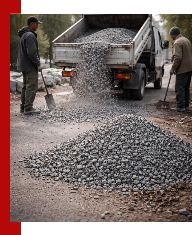 Гранитная крошка для посыпки дорог и тротуаров в Саянске