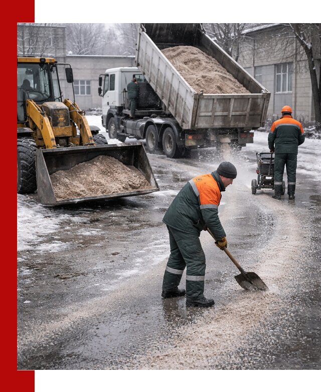 Реагент против гололеда с доставкой и нанесением в Саянске