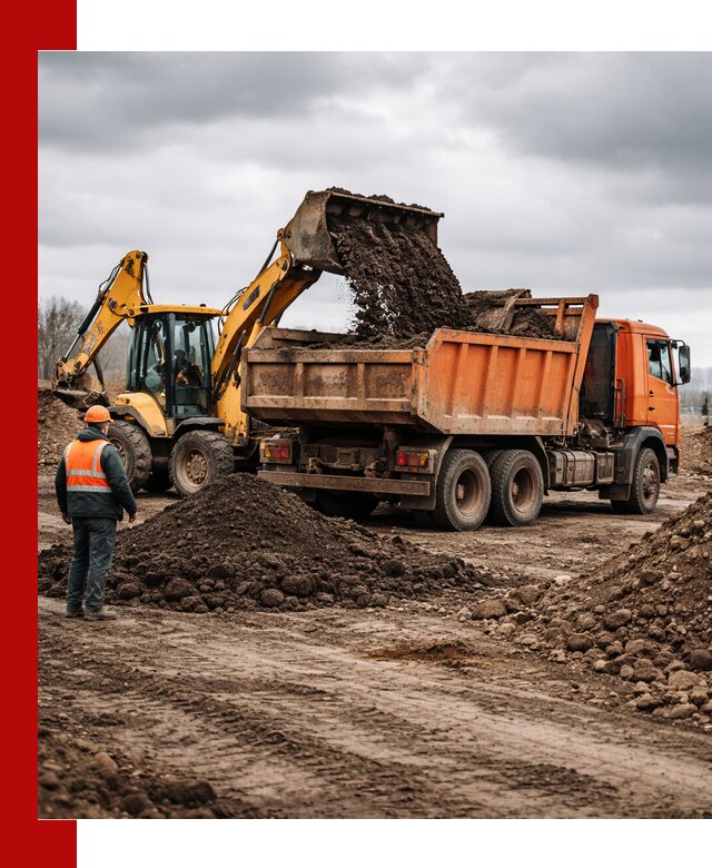 Вывоз грунта и строительного мусора в Саянске грузовыми самосвалами